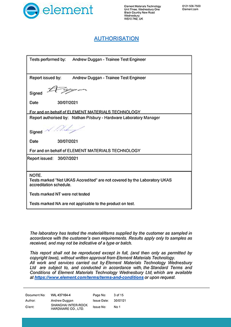 Certificates